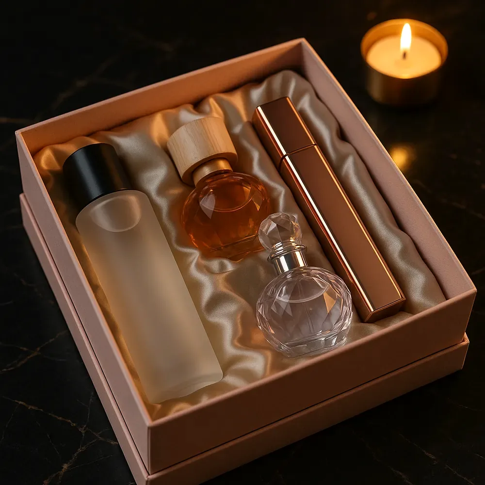Set de 4 difuzoare parfumate în cutie cadou Roua de Trandafir